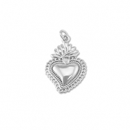 Metal TQ lat&oacute;n colgante coraz&oacute;n Plata