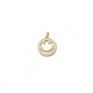 Metal TQ lat&oacute;n colgante smiley Dorado