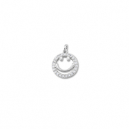 Metal TQ lat&oacute;n colgante smiley Plata