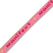 Cinta con texto "Manifest" Rosa-rojo-dorado