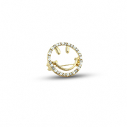 Broches smiley con perlas Dorado
