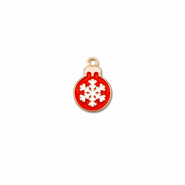 Colgantes met&aacute;licos esfera navide&ntilde;a Dorado-rojo-blanco