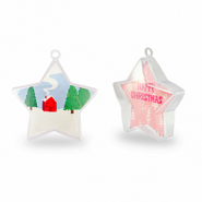 Adorno transparente estrella Transparente-rosa/blanco-azul-verde