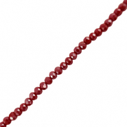 Abalorios faceteados disco 6x4mm Rojo oscuro