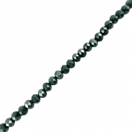 Abalorios faceteados disco 4x3mm Verde oscuro