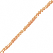 Abalorios faceteados disco 4x3mm Melocot&oacute;n de coral