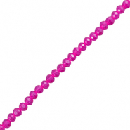 Abalorios faceteados disco 3x2mm Rosa fucsia
