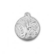 Colgantes Acero Inox redondos con planta Plateado