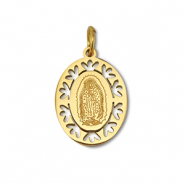 Colgantes Acero Inox &oacute;valo religiosa Dorado