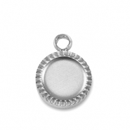 Colgante Piedra de Nacimiento con engaste de acero inoxidable para SS16 base plana Plateado