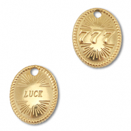 BY31&reg; Colgante Acero inox n&uacute;meros angelicales 777 / luck Dorado