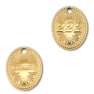 BY31&reg; Colgante Acero inox n&uacute;meros angelicales 222 / alignment Dorado