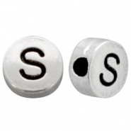 Abalorios letras met&aacute;licos DQ S Plata vieja (sin n&iacute;quel)
