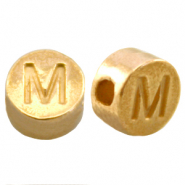 Abalorios letras met&aacute;licos DQ M Dorado (sin n&iacute;quel)