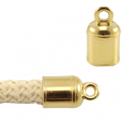 Terminal met&aacute;lica DQ con anilla para hilo 5mm cord&oacute;n Dorado (sin n&iacute;quel)