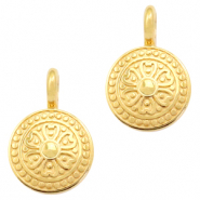 Colgantes met&aacute;licos DQ m&aacute;ndala Dorado (sin n&iacute;quel)