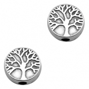 Abalarios met&aacute;licos DQ &aacute;rbol Plata vieja (sin n&iacute;quel)