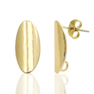 Fornituras metálicas DQ pendiente base ovalado 9x18mm oro (sin níquel)