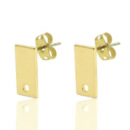Fornituras metálicas DQ pendiente base rectángulo 6x12mm oro (sin níquel)