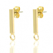 Fornituras metálicas DQ Pendiente base 14x2mm oro (sin níquel)