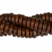 Abalorios de cer&aacute;mica DQ Griegos tira 6mm Marr&oacute;n Rocky road