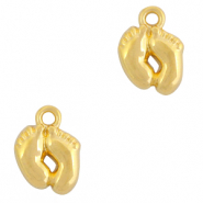 Colgantes met&aacute;licos DQ piececitos Dorado(sin n&iacute;quel)