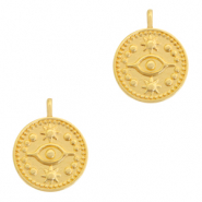 Colgantes met&aacute;licos DQ ojo 15mm Oro (sin n&iacute;quel)