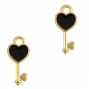 Colgantes met&aacute;licos DQ llave Dorado-negro (sin n&iacute;quel)
