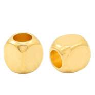 Abalorios met&aacute;licos DQ cubo 2.5mm Dorado (sin n&iacute;quel)