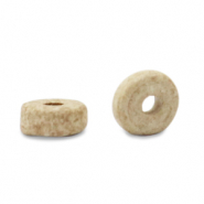Abalorios de cer&aacute;mica griega DQ 6mm Beige arena