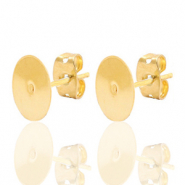 Fornituras DQ met&aacute;licas pendiente base 8mm Dorado (sin n&iacute;quel)