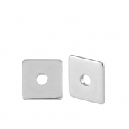 Abalorios met&aacute;licos DQ disco cuadrado 6mm Plata vieja (sin n&iacute;quel)