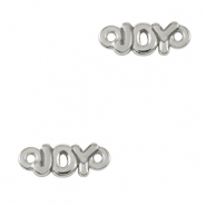 Colgantes met&aacute;licos DQ entrepieza "JOY" Plata vieja (sin n&iacute;quel)