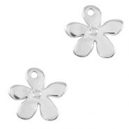 Colgantes met&aacute;licos DQ flor Plata vieja (sin n&iacute;quel)