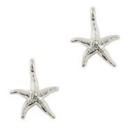 Colgantes met&aacute;licos DQ estrella de mar Plata vieja (sin n&iacute;quel)