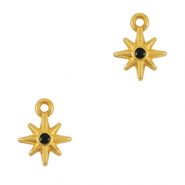 Colgantes met&aacute;licos DQ estrella Dorado-negro (sin n&iacute;quel)
