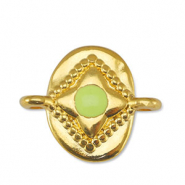 Colgantes met&aacute;licos DQ entrepieza &oacute;valo Amarillo lim&oacute;n-Dorado (sin n&iacute;quel)