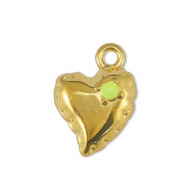 Colgantes met&aacute;licos DQ coraz&oacute;n Amarillo lim&oacute;n-Dorado (sin n&iacute;quel)