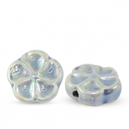Abalorios de cer&aacute;mica flor Azul