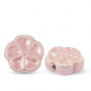Abalorios de cer&aacute;mica flor Rosa claro