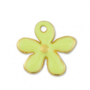 Colgantes met&aacute;licos DQ flor Dorado-amarillo lima (sin n&iacute;quel)