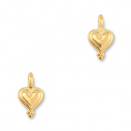 Colgantes met&aacute;licos DQ coraz&oacute;n Dorado (sin n&iacute;quel)