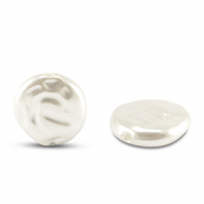 Imitación de perlas de agua dulce moneda Blanco