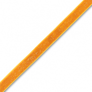 Cinta de terciopelo Naranja-brillo plateado
