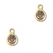 Colgantes de cristal redondos Multicolor-dorado