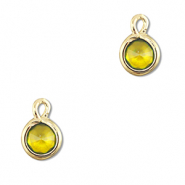 Colgantes de cristal redondos Amarillo-dorado