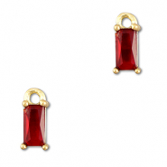 Colgantes de cristal rect&aacute;ngulo Rojo-dorado