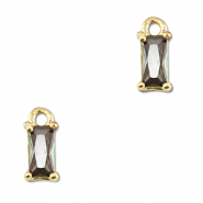 Colgantes de cristal rect&aacute;ngulo Multicolor-dorado