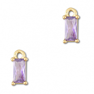 Colgantes de cristal rect&aacute;ngulo Lila claro-dorado