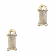 Colgantes de cristal rect&aacute;ngulo Gris claro-dorado